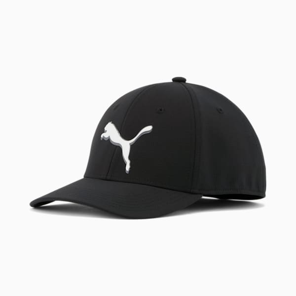 PUMA Addison Stretch Fit Cap, Black/White, extralarge