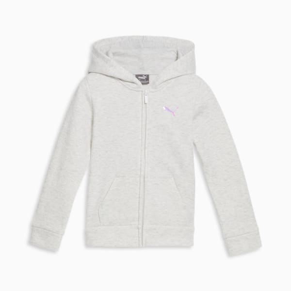 Sudadera con cremallera PUMA Core para niños pequeños, WHITE HEATHER, extralarge