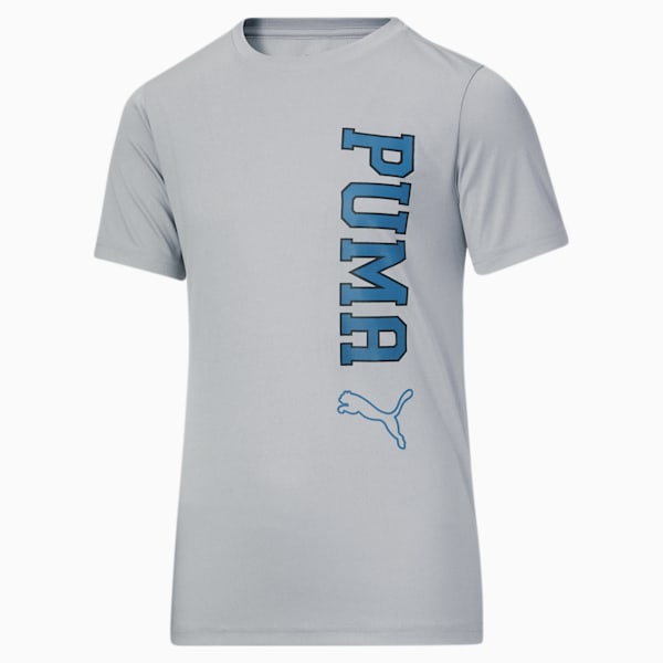 T-shirt à logo Collegiate Puma, grand enfant, GRIS BRUYÈRE PÂLE