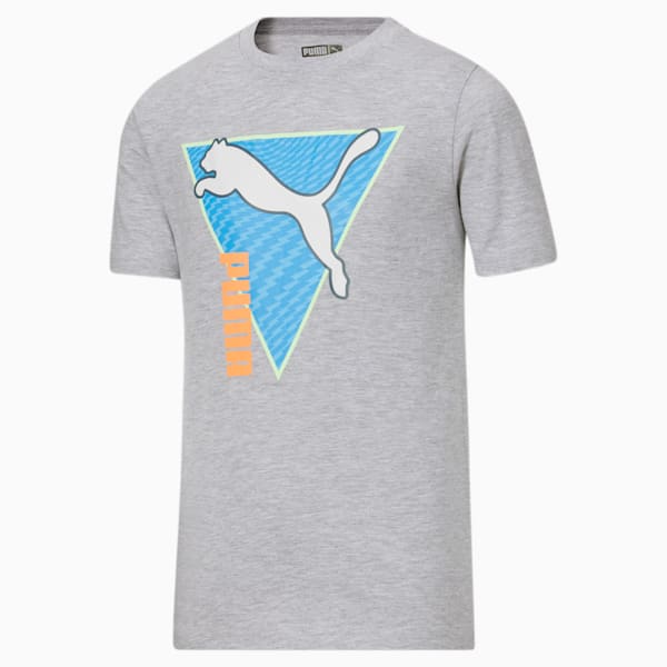 Summer Break Triangle Tee Big Kids, LIGHT HEATHER GREY, extralarge