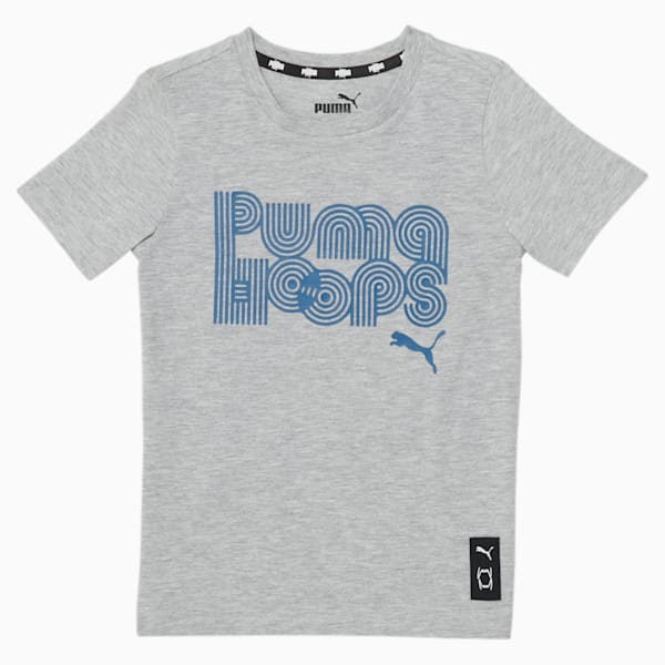 Retro Flair Little Kids' Basketball Tee, LIGHT HEATHER GREY, extralarge