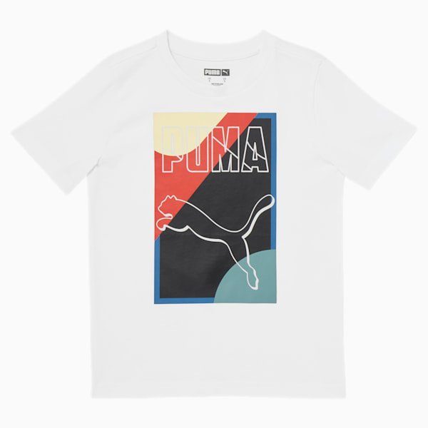 Go For Little Kids' Graphic Tee, PUMA WHITE, extralarge