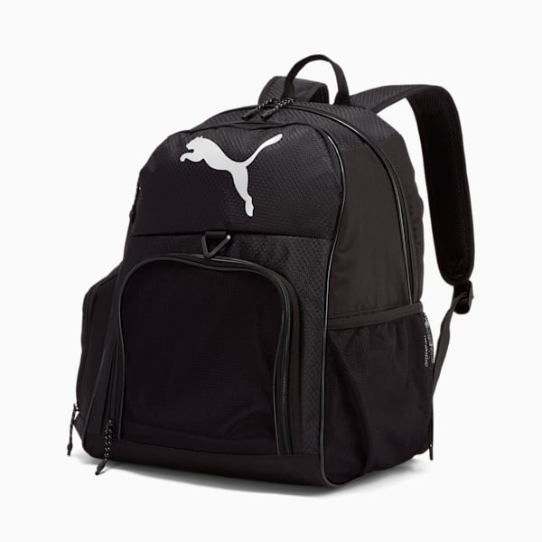 PUMA Hat Trick Backpack, Black/Silver, extralarge