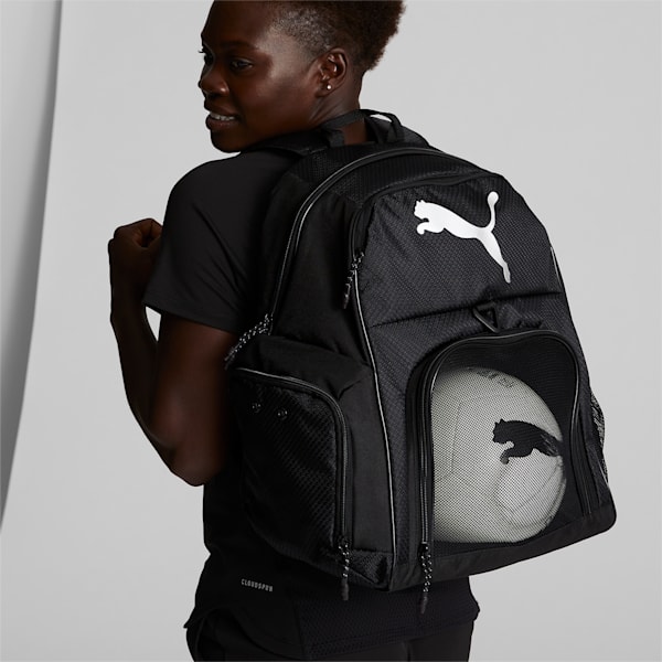 PUMA Hat Trick Basketball Backpack, Black/Silver, extralarge