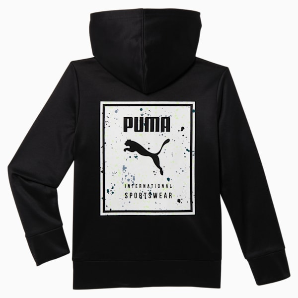 Splatter Pack Little Kids' Zip-Up Hoodie, PUMA BLACK, extralarge