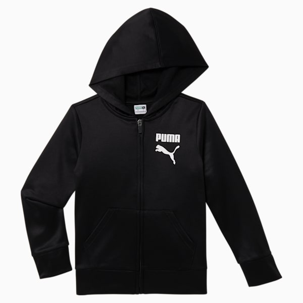 Splatter Pack Little Kids' Zip-Up Hoodie, PUMA BLACK, extralarge