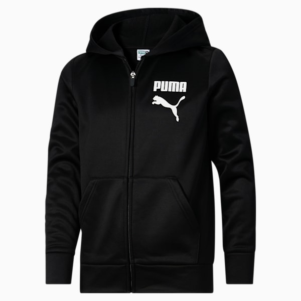 Splatter Pack Big Kids' Fleece Zip-Up, PUMA BLACK, extralarge