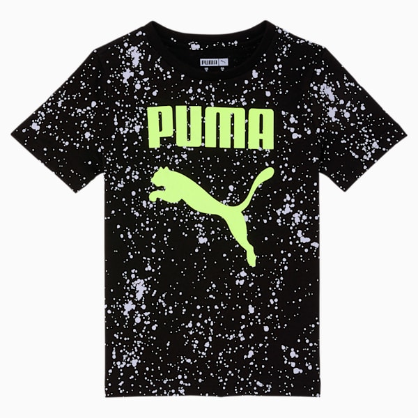 Splatter Pack Little Kids' Logo Tee, PUMA BLACK, extralarge