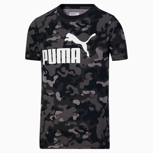 Camo Pack Logo Tee Big Kids, PUMA BLACK, extralarge