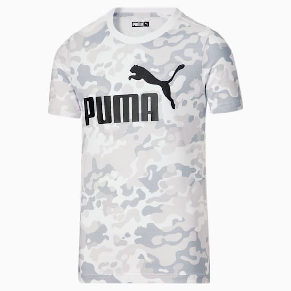 Camo Pack Logo Tee Big Kids, PUMA WHITE, extralarge