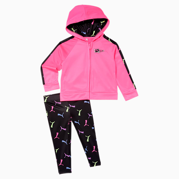 Cat Pennant Toddlers' Two Piece Set, KNOCKOUT PINK, extralarge