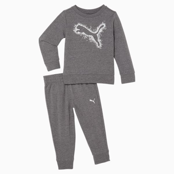 Graffiti Cat Toddlers' Two-Piece Set, CHARCOAL HEATHER