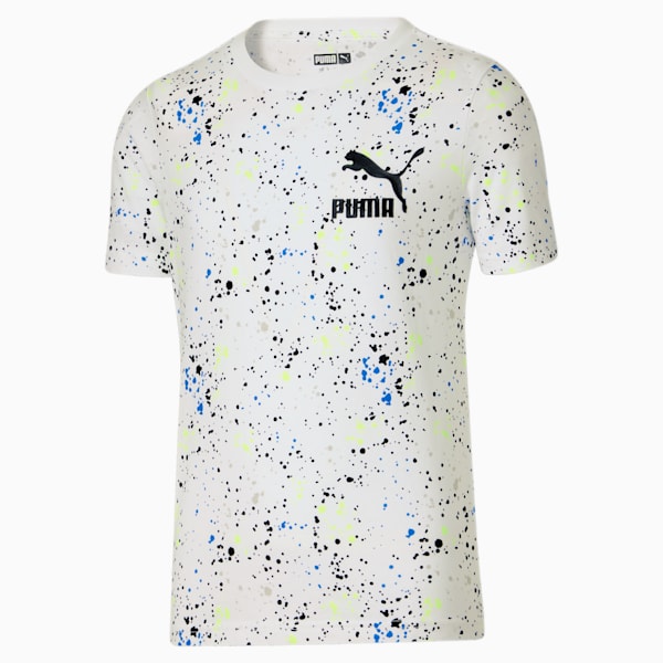 Splatter Logo Tee Big Kids, PUMA WHITE, extralarge