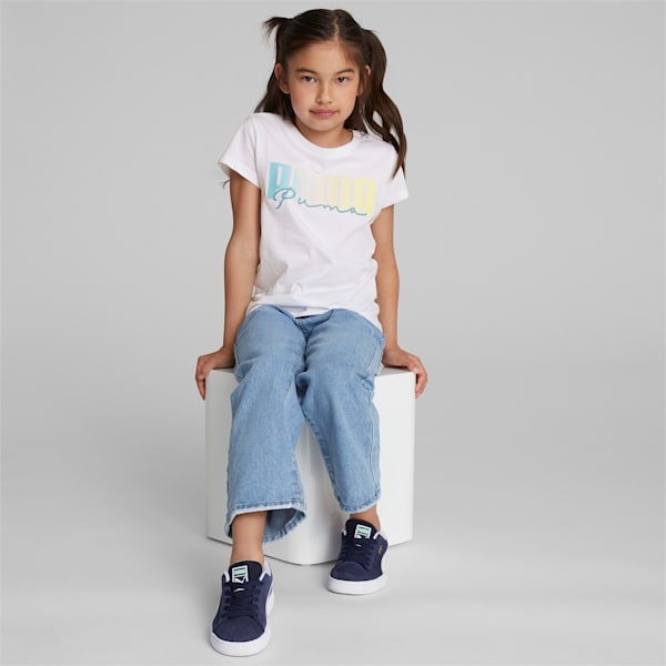 Double Trouble Big Kids' Logo Tee, WHITE TRADITIONAL, extralarge