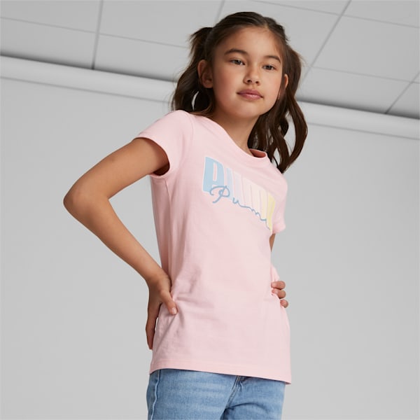 Double Trouble Big Kids' Logo Tee, CHALK PINK, extralarge