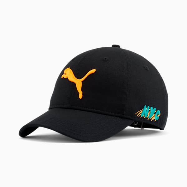 PUMA NYC Wash Out Baseball Hat, BLACK, extralarge