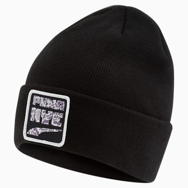 PUMA NYC Ludlow Ribbed Beanie, BLACK, extralarge