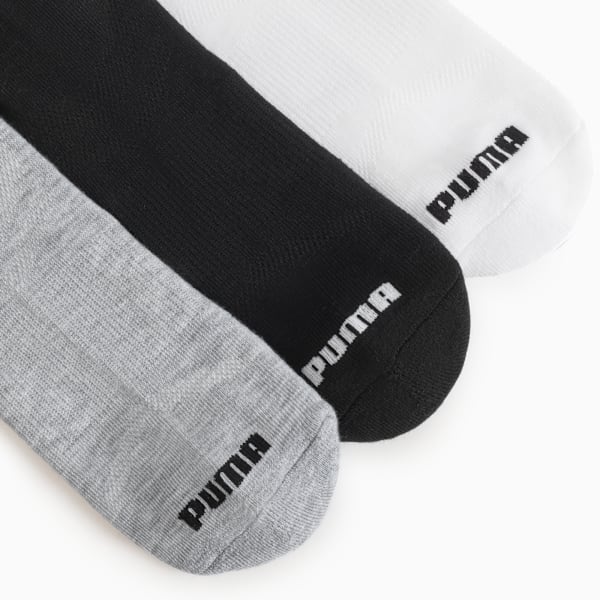 Chaussettes mi-mollet en semi-tissu éponge Femme (lot de 3), GREY / BLACK, extralarge