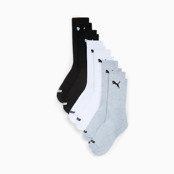 Chaussettes mi-mollet en semi-tissu éponge Femme (lot de 3), GREY / BLACK, extralarge