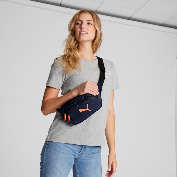 PUMA Estate Waistbag, NAVY/ORANGE, extralarge