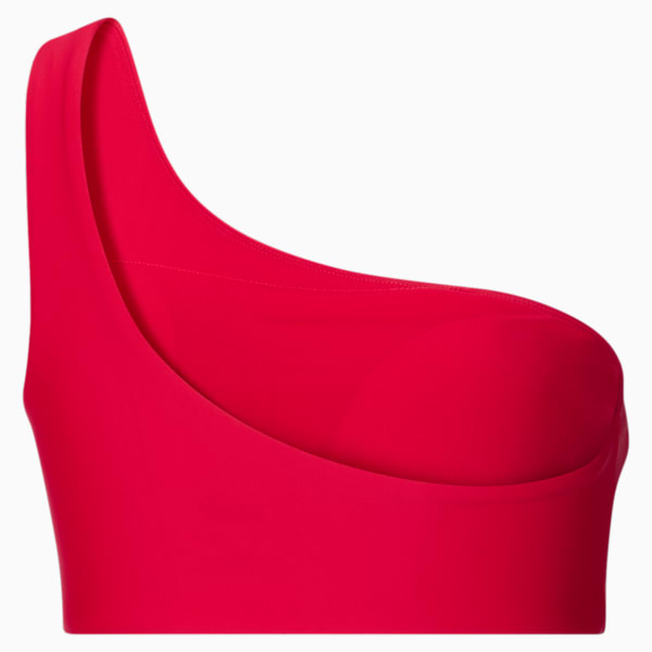 True Women's One Shoulder Bikini Top, RED, extralarge