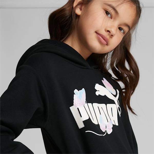 Girls black puma hoodie best sale