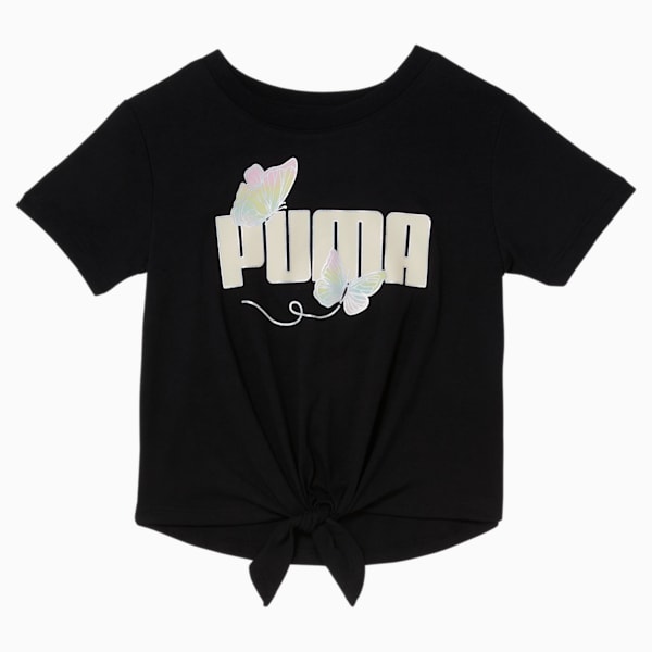 Butterfly Little Kids' Knotted Tee, PUMA BLACK, extralarge