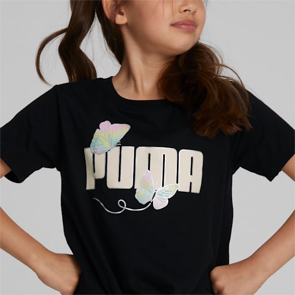 Butterfly Pack Big Kids' Knotted Tee, PUMA BLACK, extralarge