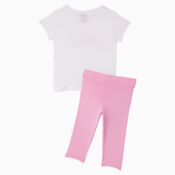 Two-Piece Flowers Infant's Top and Leggings Set, PUMA WHITE, extralarge