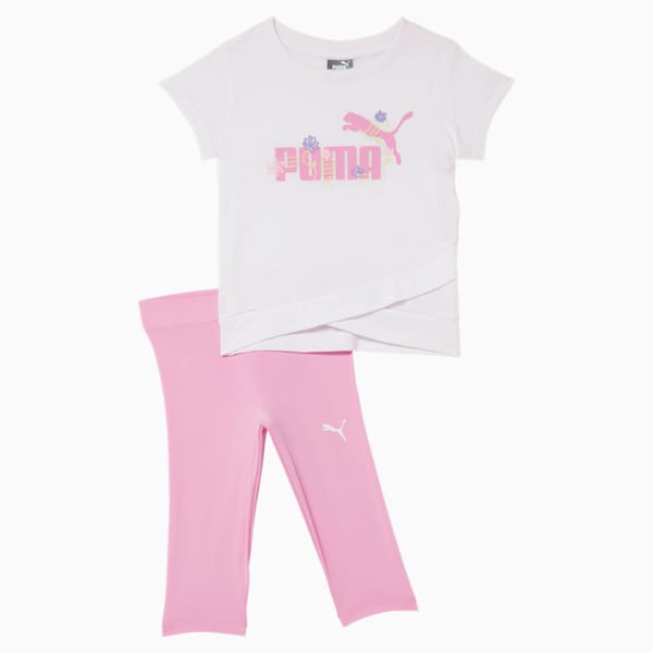 Two-Piece Flowers Infant's Top and Leggings Set, PUMA WHITE, extralarge