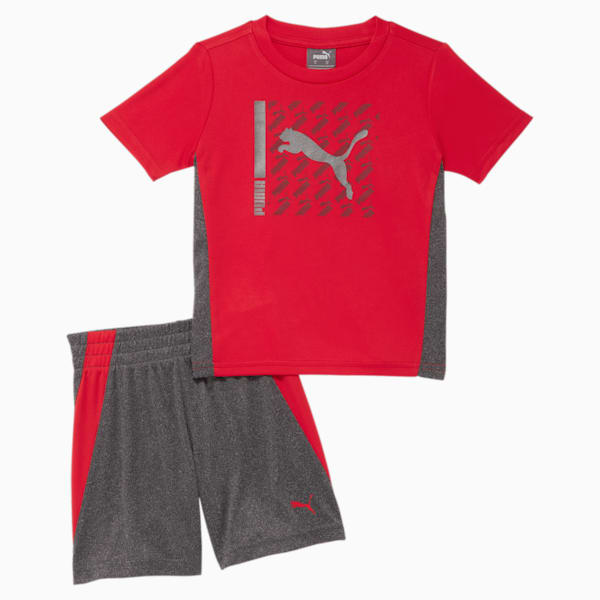 Cat Grid Toddlers' Two-Piece Set, HIGH RISK RED, extralarge