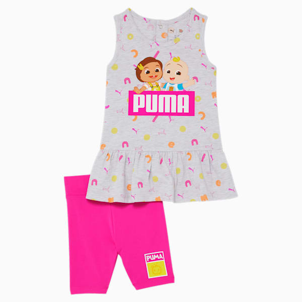 PUMA x COCOMELON Toddler Two-Piece Sleeveless Set , WHITE HEATHER, extralarge