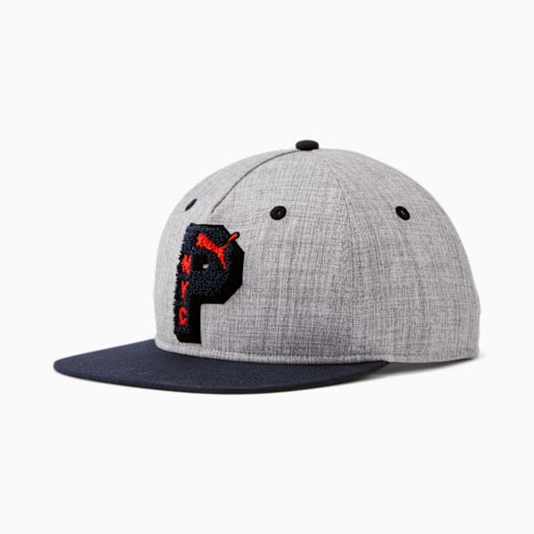 PUMA NYC Bruckner Cap, GREY/NAVY, extralarge