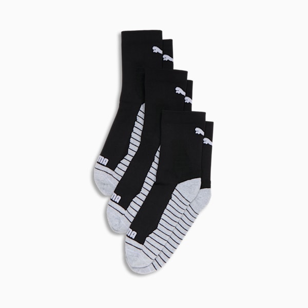 Men's Half-Terry Crew Socks (3 Pairs), BLACK COMBO, extralarge