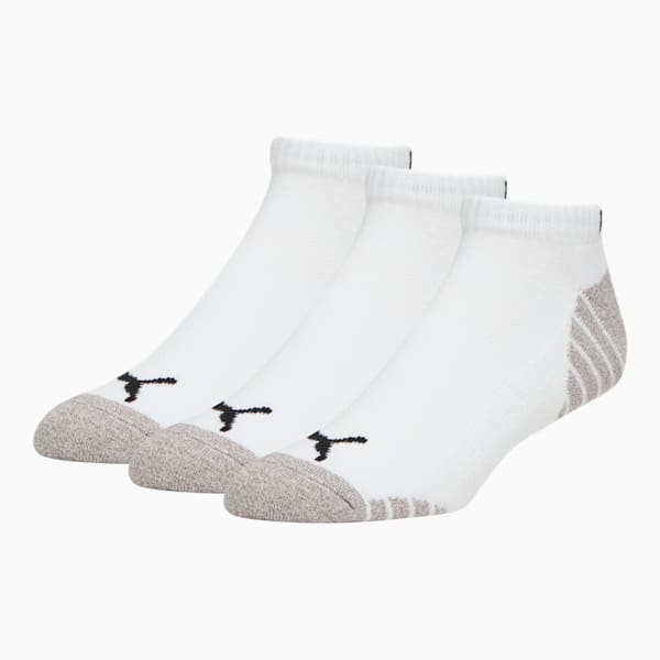 Calcetines cortos de media felpa para hombre ( paquete de 3), WHITE / BLACK, extralarge