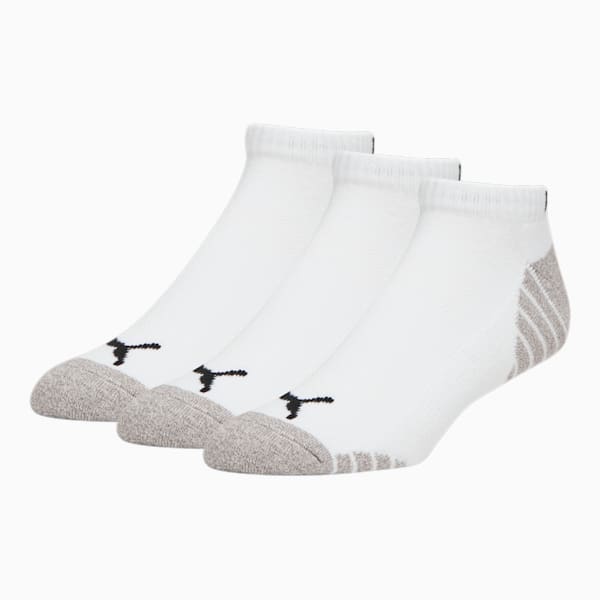 Men's Half-Terry Low Cut Socks (3 Pack), WHITE / BLACK, extralarge