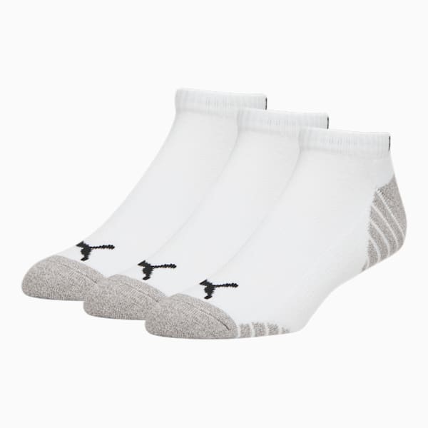 Men's Half-Terry Low Cut Socks (3 Pairs), WHITE / BLACK, extralarge