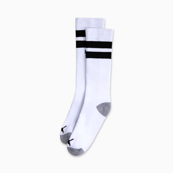 Men's Extended Terry Crew Socks (1 Pair), WHITE / BLACK, extralarge