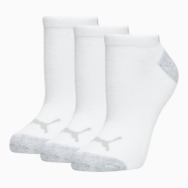 Women's Half-Terry Low Cut Socks (3 Pack), WHITE / GREY, extralarge