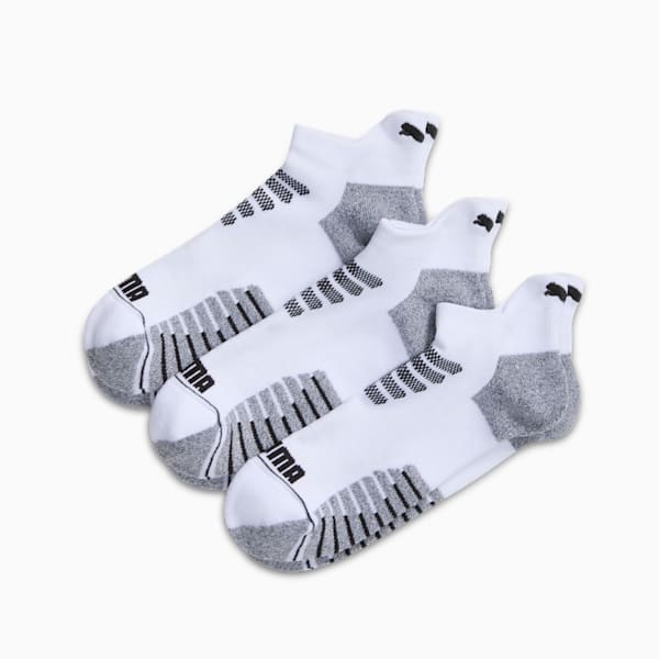 Calcetines cortos de felpa PUMA para mujer (paquete de 3), WHITE / BLACK, extralarge