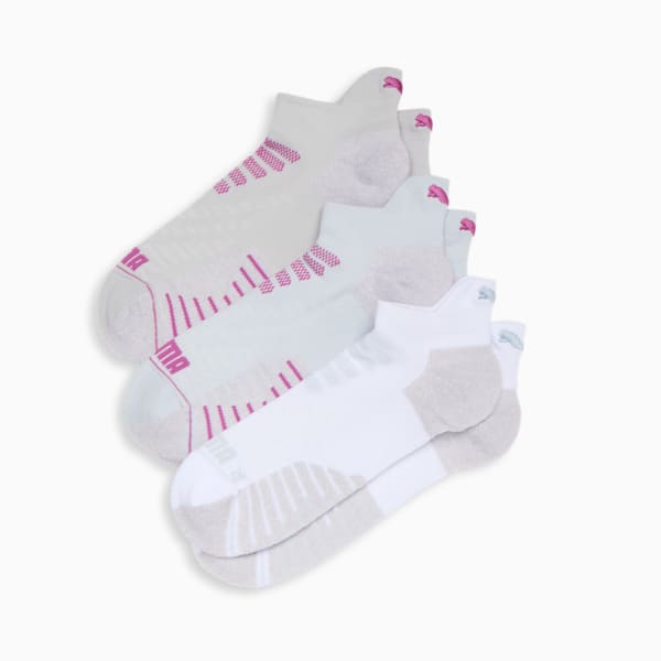 Women's Half-Terry Low Cut Socks (3 Pairs), PURPLE PINK, extralarge
