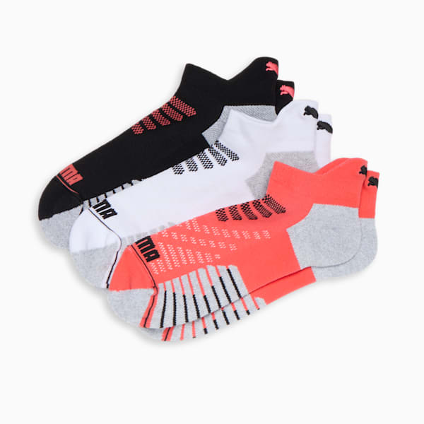 Women's Half-Terry Low Cut Socks (3 Pairs), CORAL, extralarge