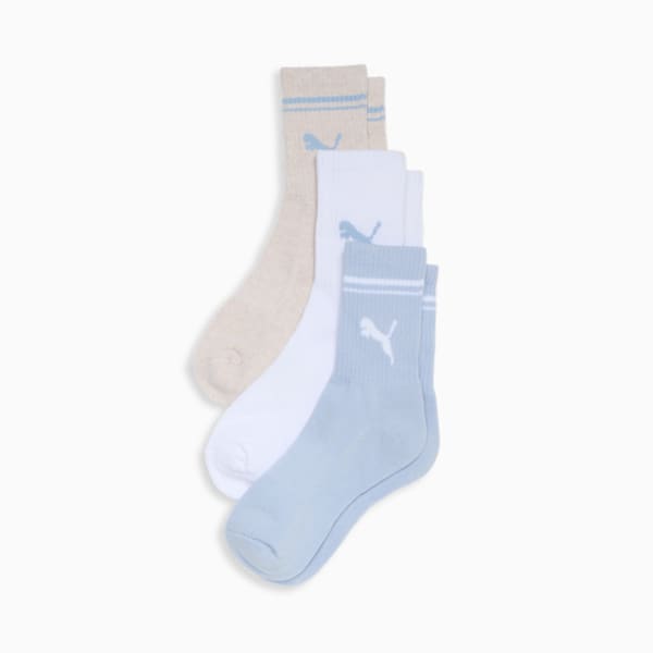 Women's Half-Terry Crew Socks (3 Pairs), LILAC, extralarge