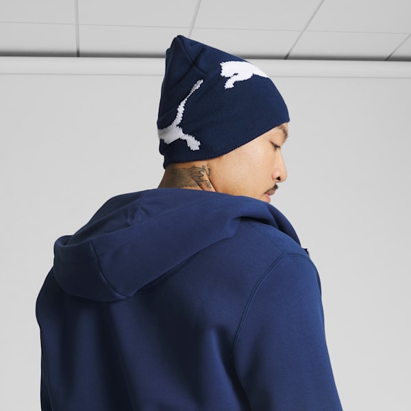 Long Knit Beanie, NAVY, extralarge