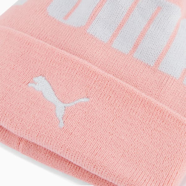 PUMA Pom Pom Kids' Beanie, PEACH, extralarge