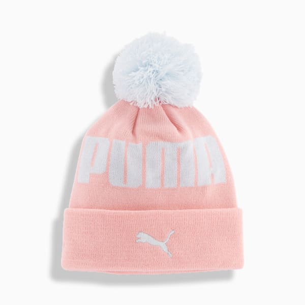 PUMA Pom Pom Kids' Beanie, PEACH, extralarge