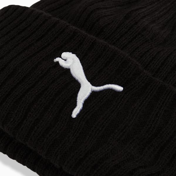 PUMA Ribbed Cuff Beanie, BLACK, extralarge