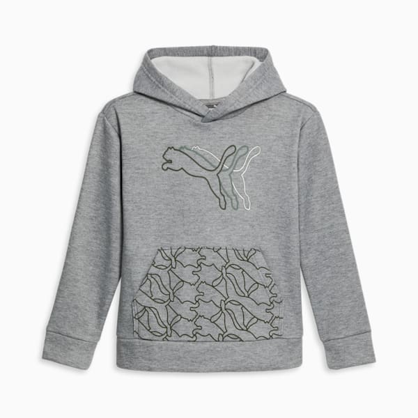PUMA Power Pack Big Kids' Pullover, LIGHT HEATHER GREY, extralarge
