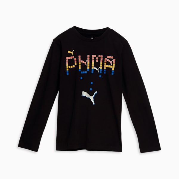 Game On Longsleeve Big Kids' Tee, PUMA BLACK, extralarge