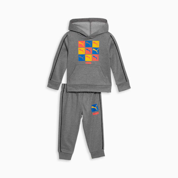Ensemble deux pièces avec logo Blocks, jeune enfant, CHARCOAL HEATHER, extralarge